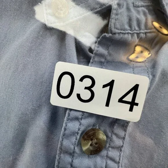 Wolverine Mens XL Short Sleeve Button Down Shirt Light Blue Cotton Vented Back - Picture 7 of 7